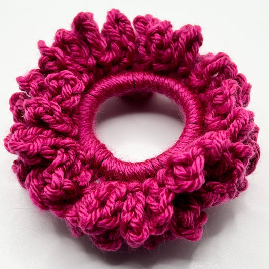 Crochet Flower Petal Scrunchie